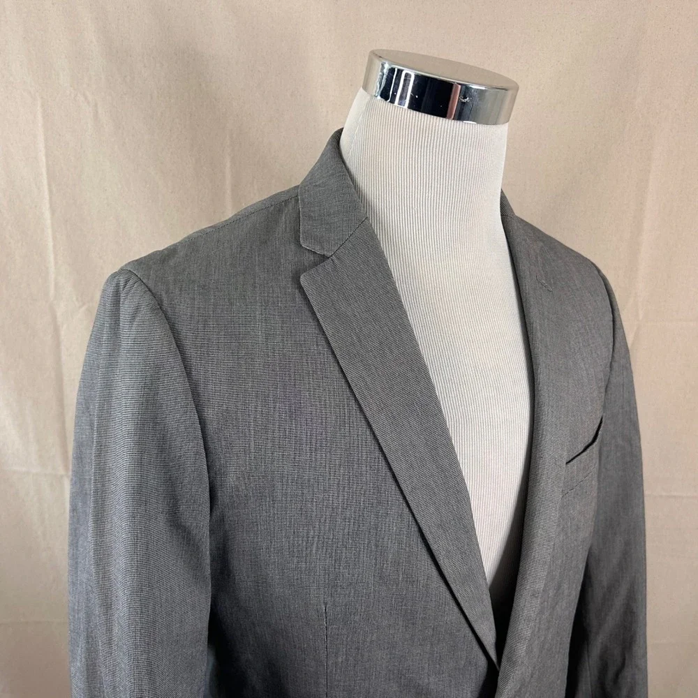Banana Republic 42R Sport Coat Cotton Blend Grey Two Button Double Vented
